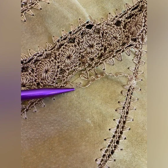 Unique OOAK Hippie Patchwork Leather Crochet Crop Jacket Top Blouse Handmade Sz? - Picture 13 of 16